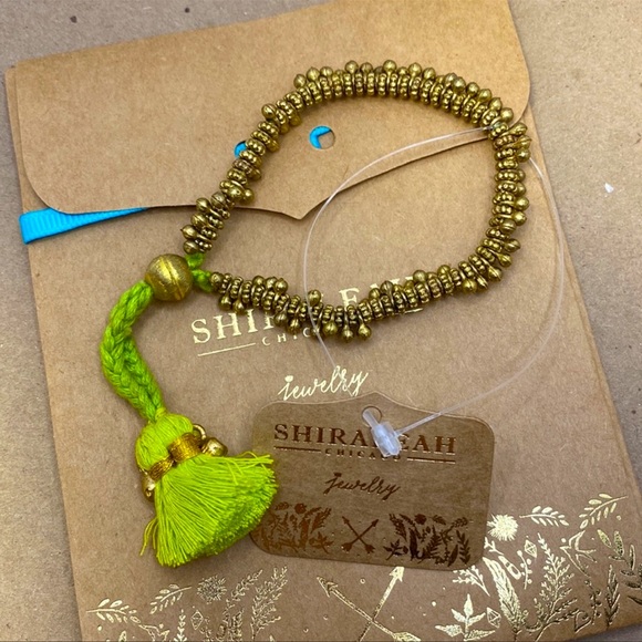 SHIRALEAH Lime and Gold Kali Bracelet NWT - Picture 1 of 4